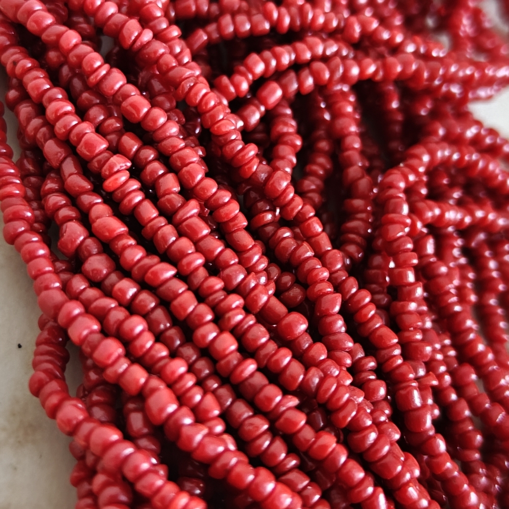 Vintage Red Coral Beaded 39 Strands Necklace - Picture 16 of 16